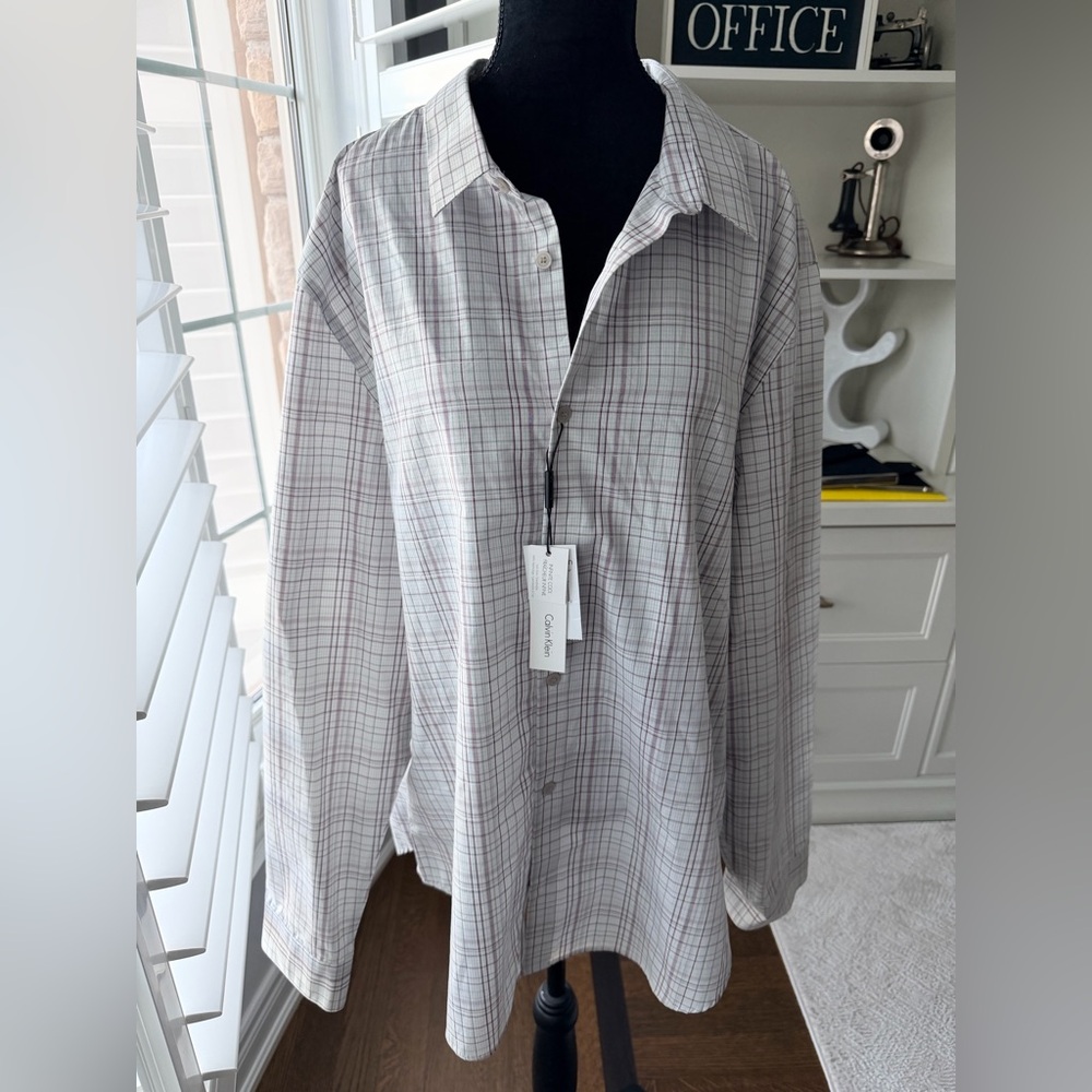 CALVIN KLIEN Infinite Cool Non Iron Button Up Dress Shirt Men’s SZ XL BRAND NEW